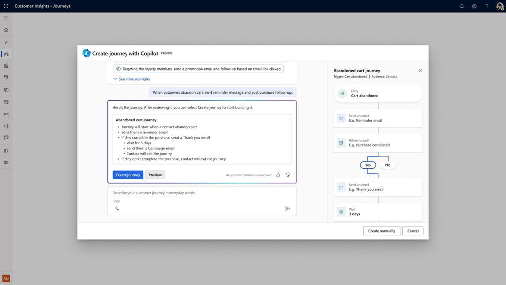 Create tailored journeys and campaigns with Copilot